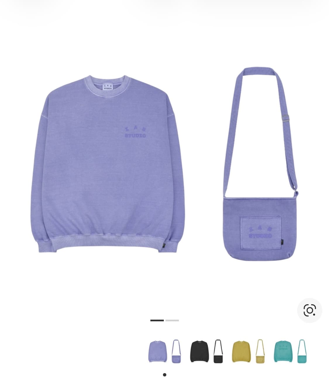 아이앱스튜디오 피그먼트 맨투맨 & 미니백 라벤더 M 상품이미지1