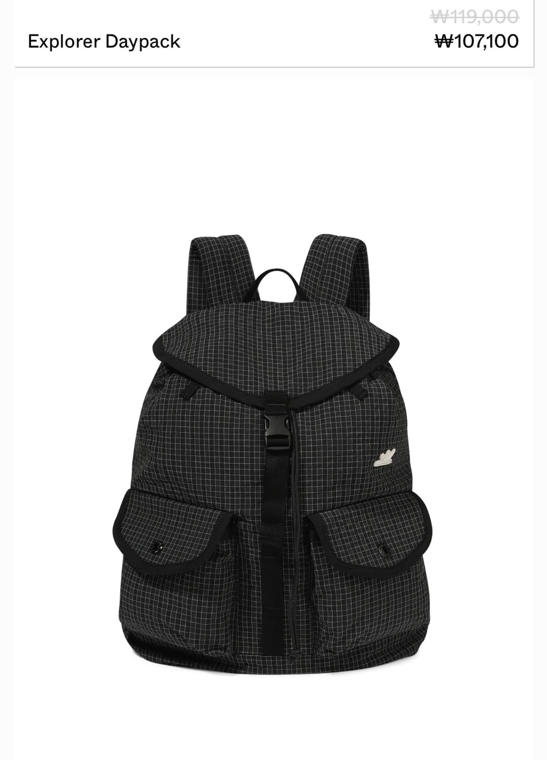 썬러브 익스플로러 데이백팩 블랙그리드 상품이미지1