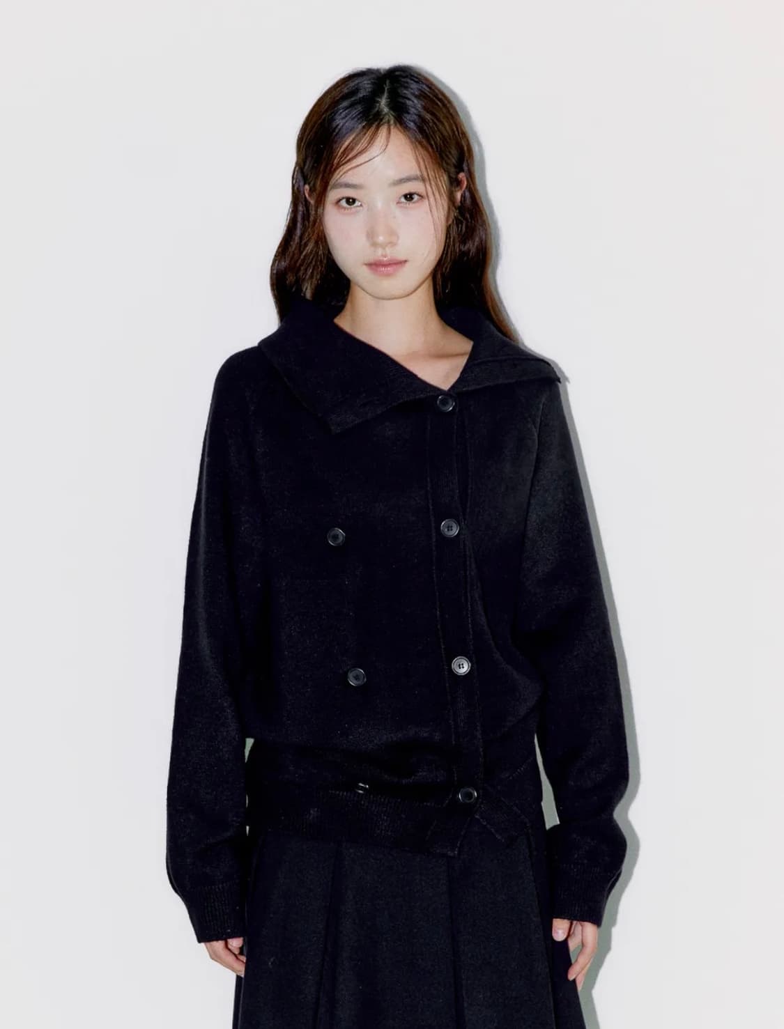 오피쉬 트윈 버튼 가디건 블랙 상품이미지1