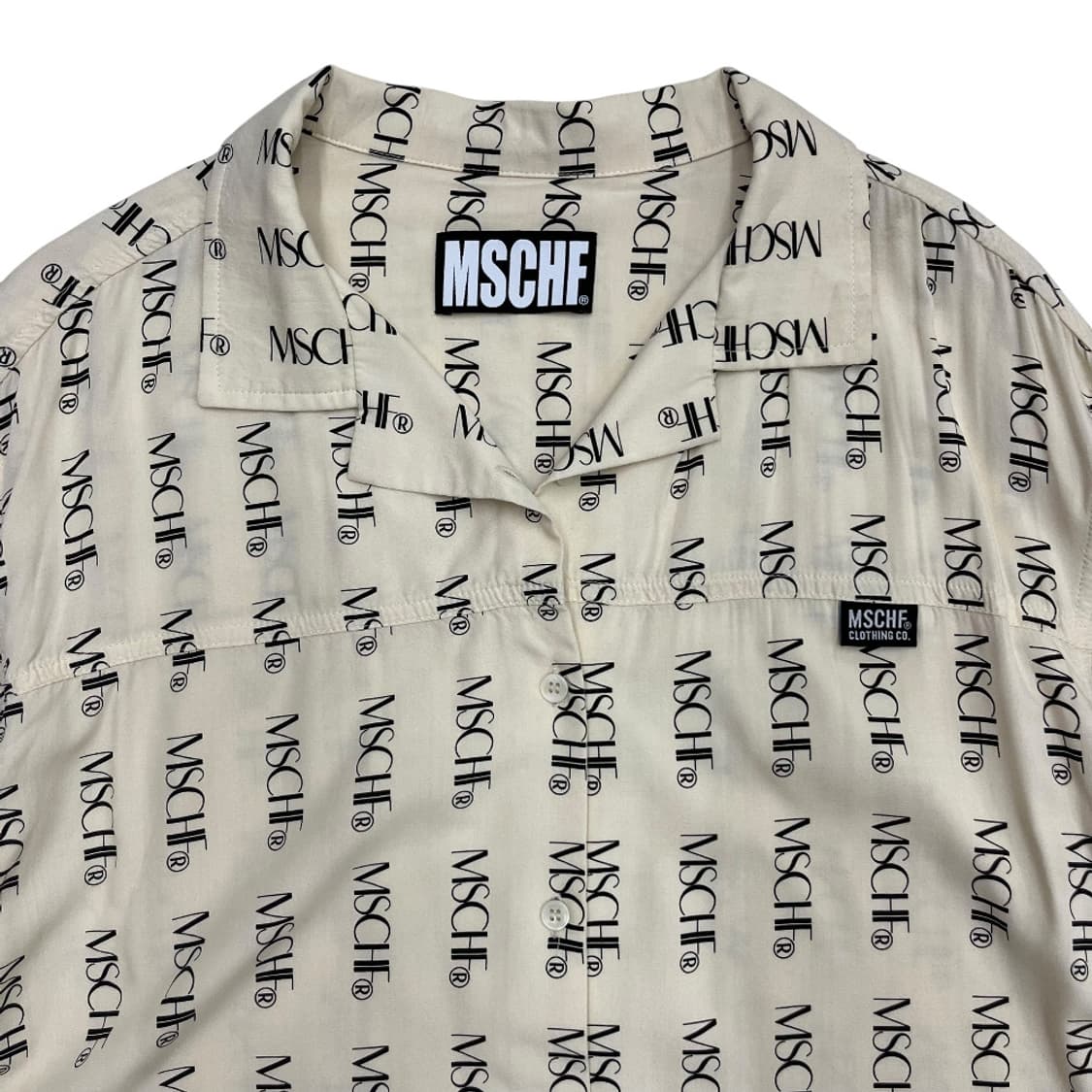 미스치프 로고 패턴 베이지 리비트 셔츠 상품이미지4
