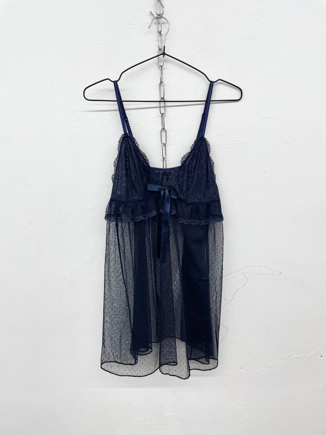 네이비 레이스 리본 슬립 상품이미지4