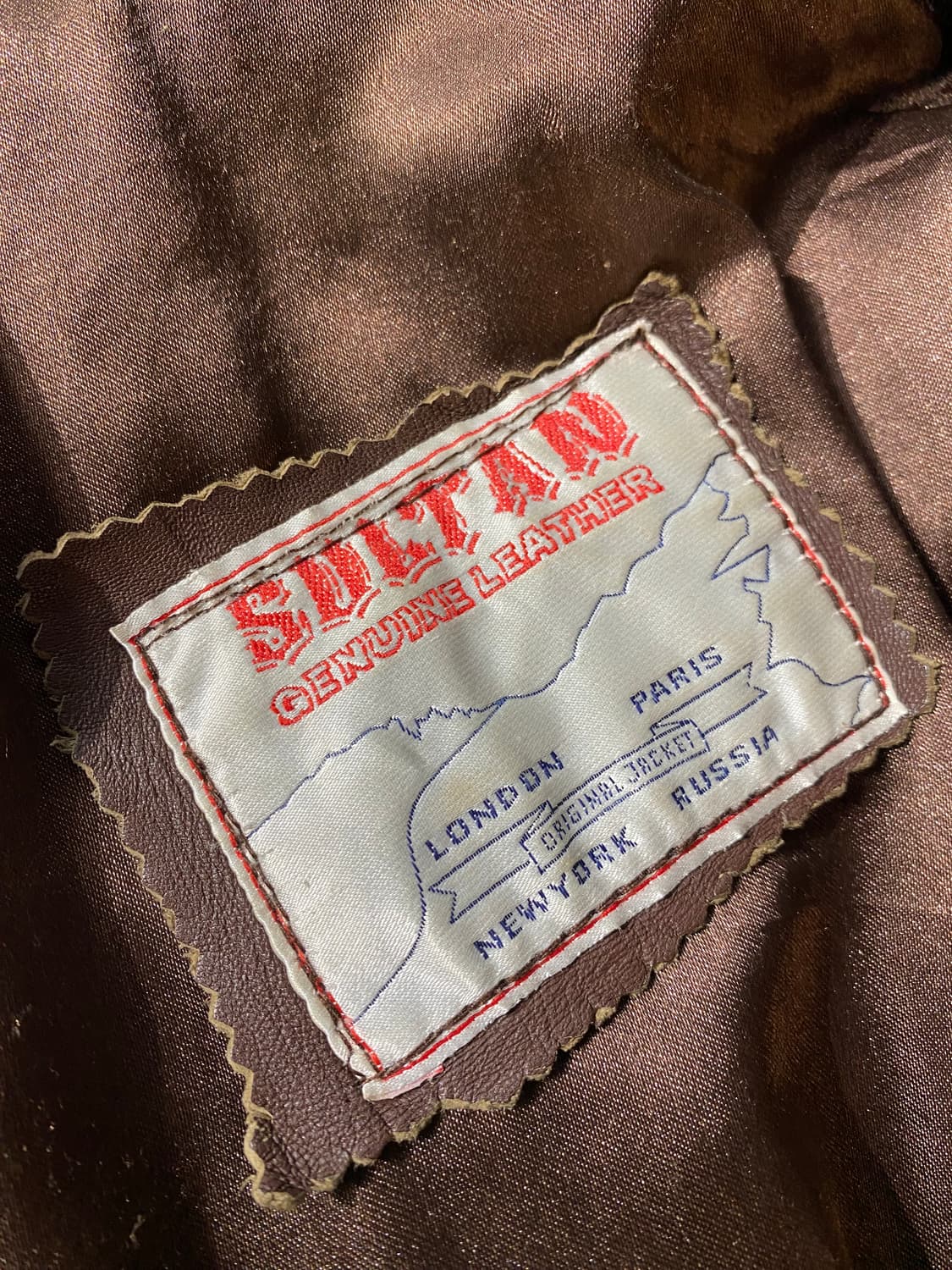 [L] 90s SULTAN 브라운 리얼 레더 코트 상품이미지9