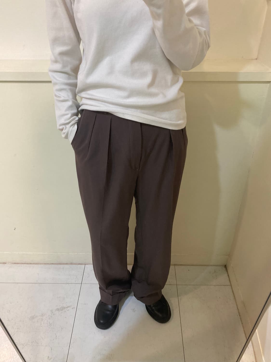 빈티지 브라운 핀턱 슬랙스 상품이미지9