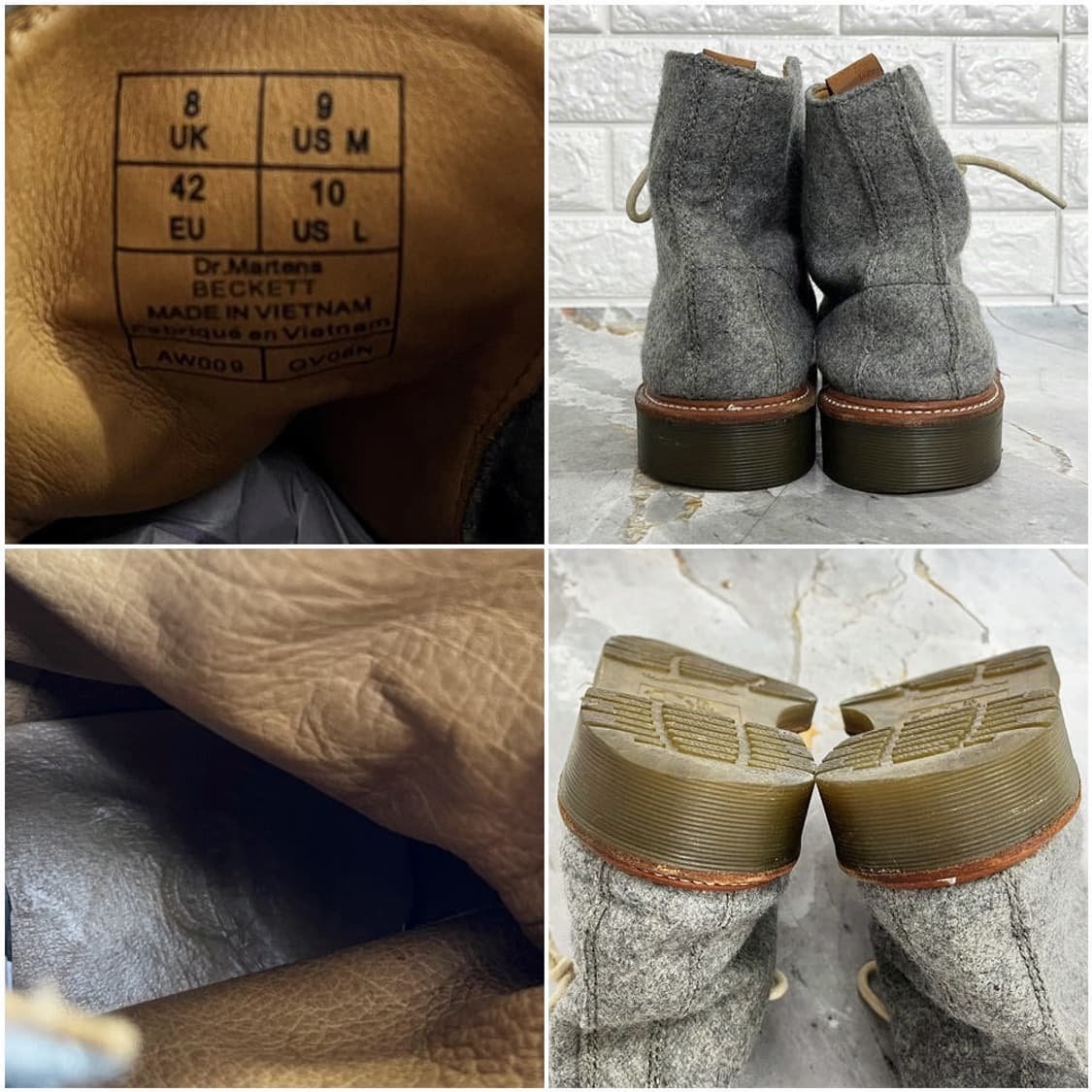 닥터마틴 BECKETT 울펠트 부츠 270 UK8 상품이미지6