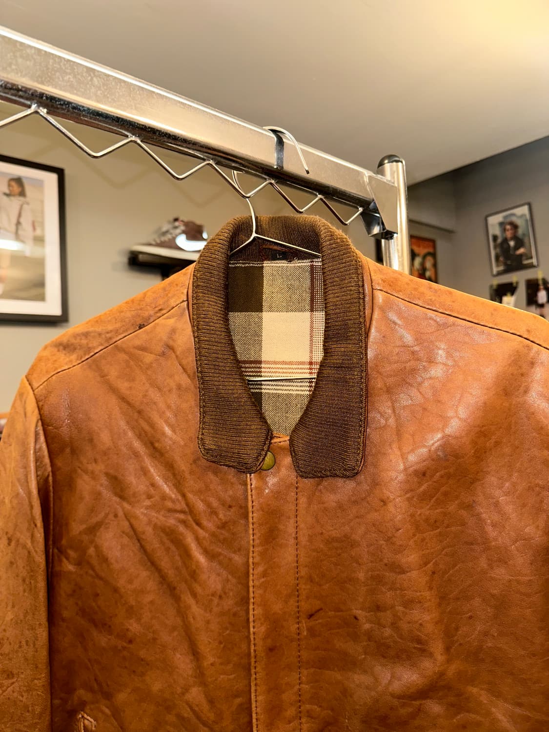 80-90’s London Fog real leather aged jac 상품이미지3