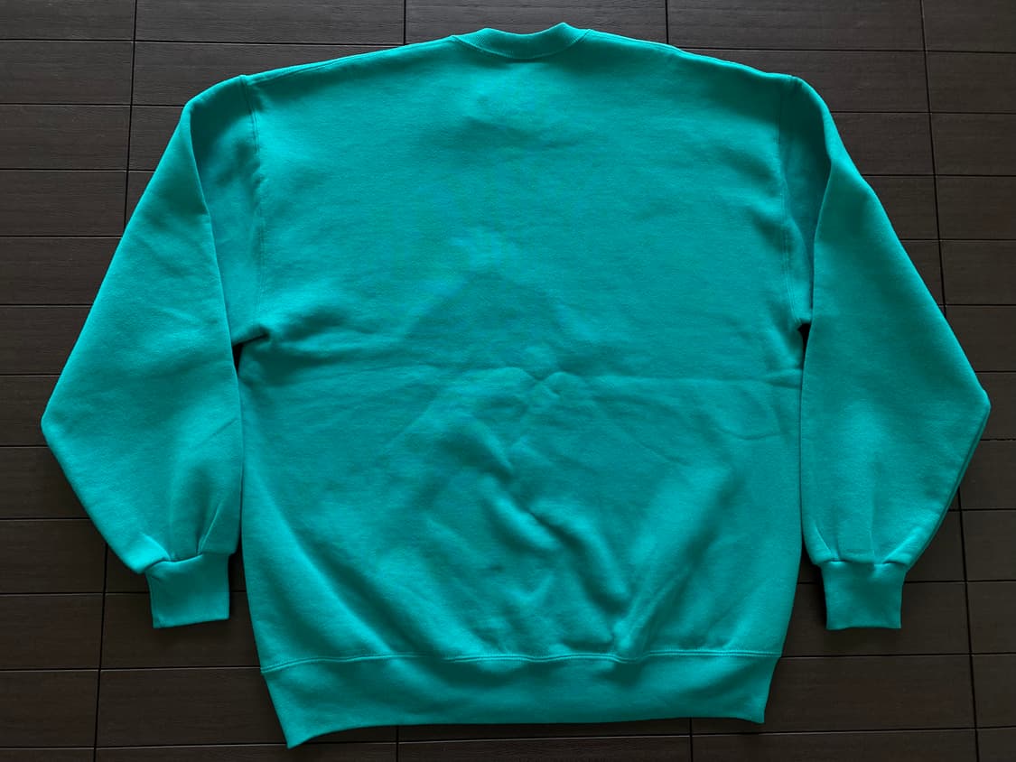 (XL) 90s 빈티지 러셀 스웻셔츠 틸그린 USA 상품이미지2