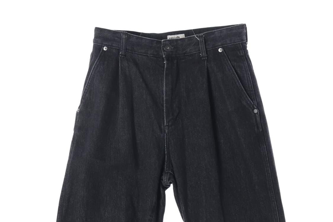 러프사이드 드레이프 데님 팬츠 블랙 상품이미지3