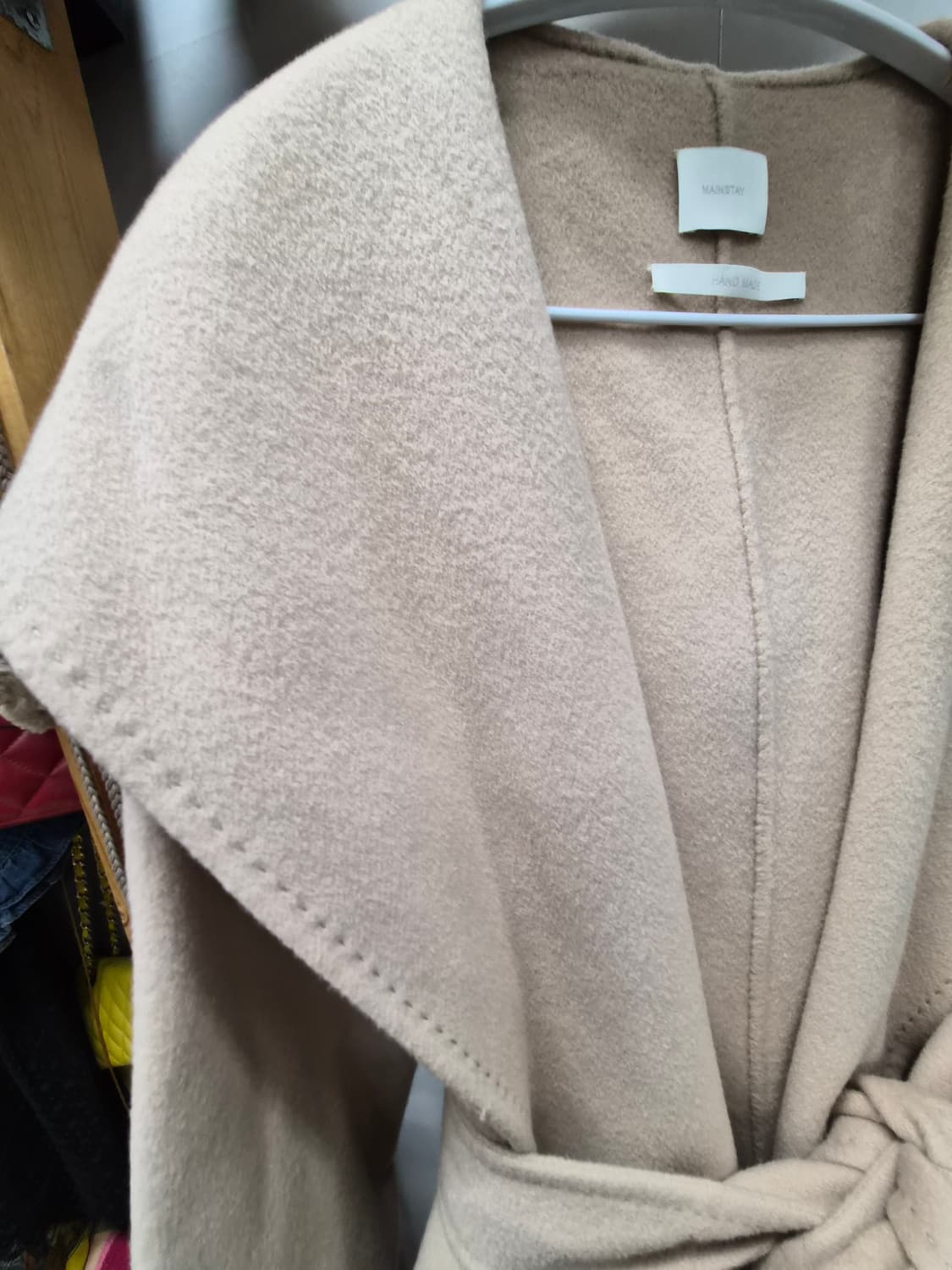 캐시미어 울 핸드메이드 후드롱코트 상품이미지5