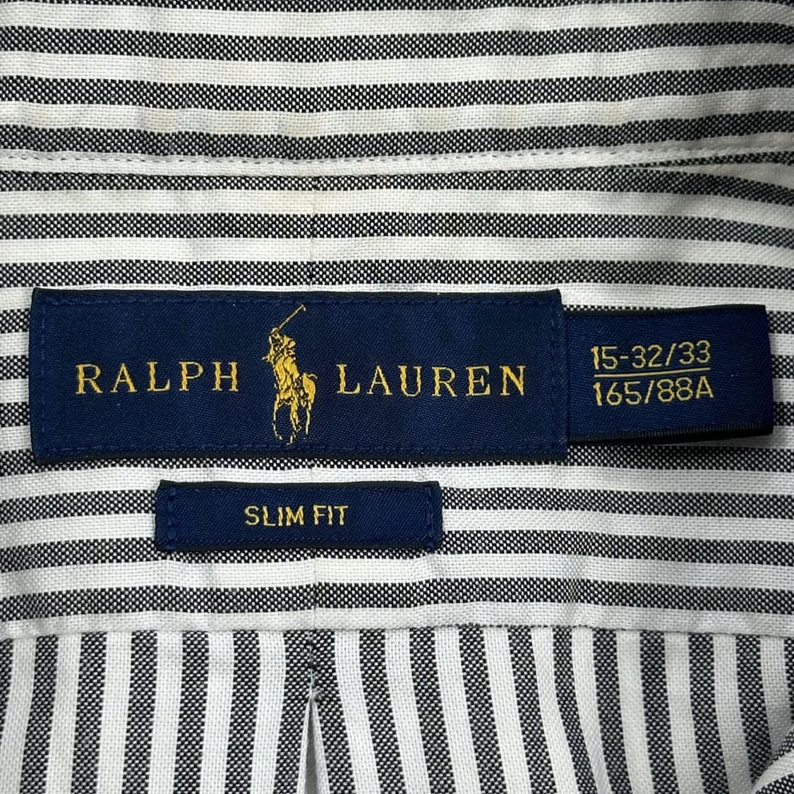 폴로 랄프로렌 슬림핏 스트라이프 셔츠 챠콜 그레이 S 상품이미지5