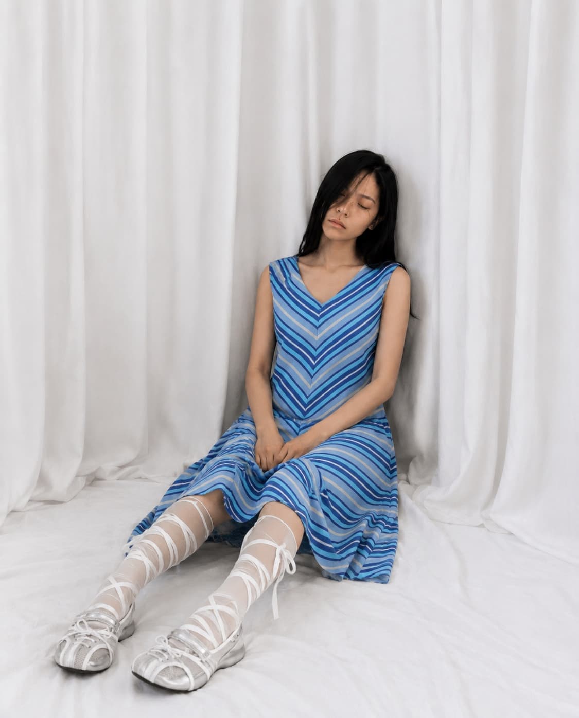 블루 스트라이프 원피스 상품이미지1