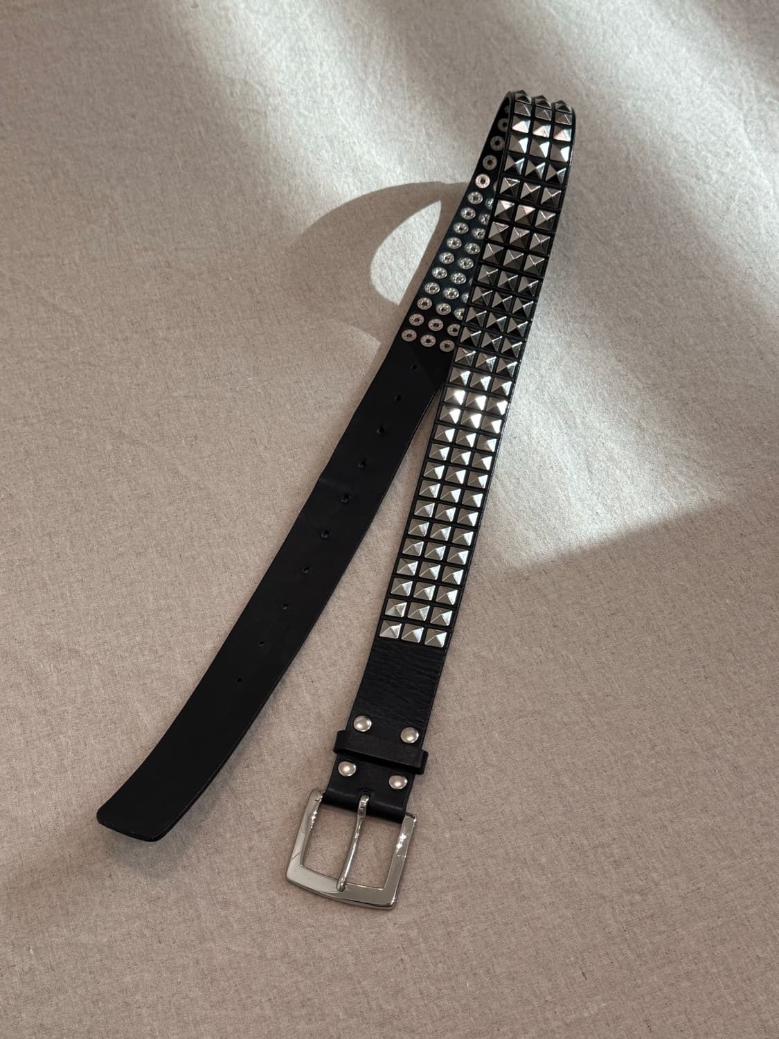 요지야마모토 스터드 레더 벨트 상품이미지6