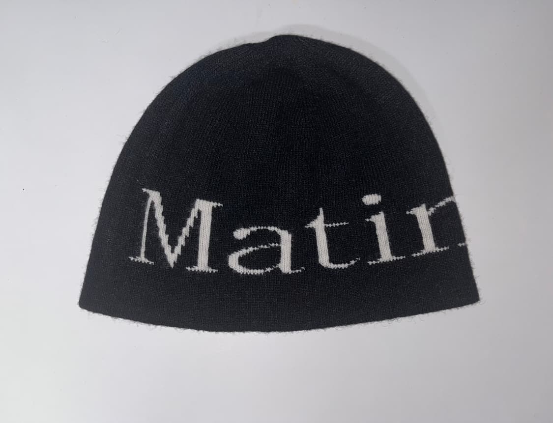 마뗑킴 Logo jacquard short beanie Black 상품이미지1