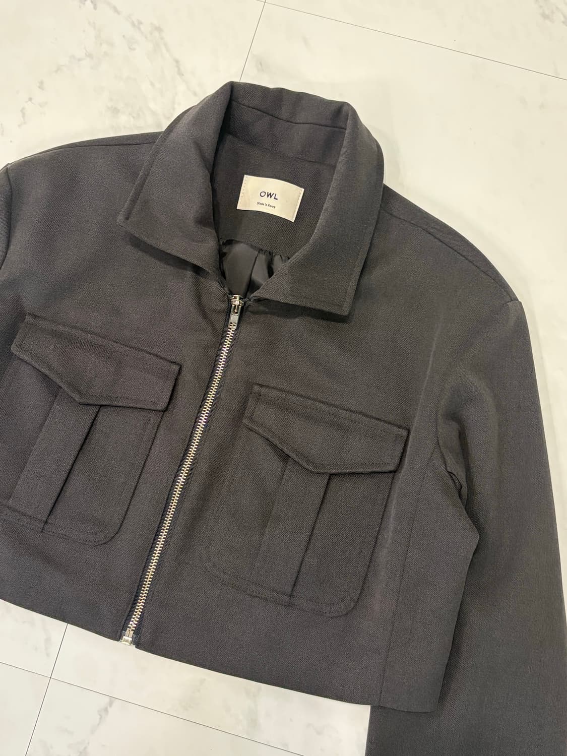 gray cropped jacket 상품이미지2