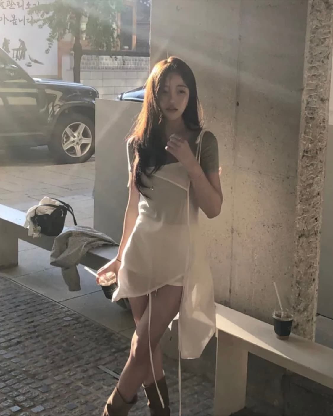 레이어드 스트랩 나시 원피스 새상품 상품이미지6