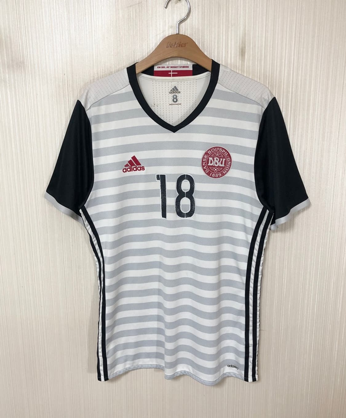 아디다스 15-16 덴마크축구국대 어웨이유니폼/져지 8사이즈 #18 상품이미지1