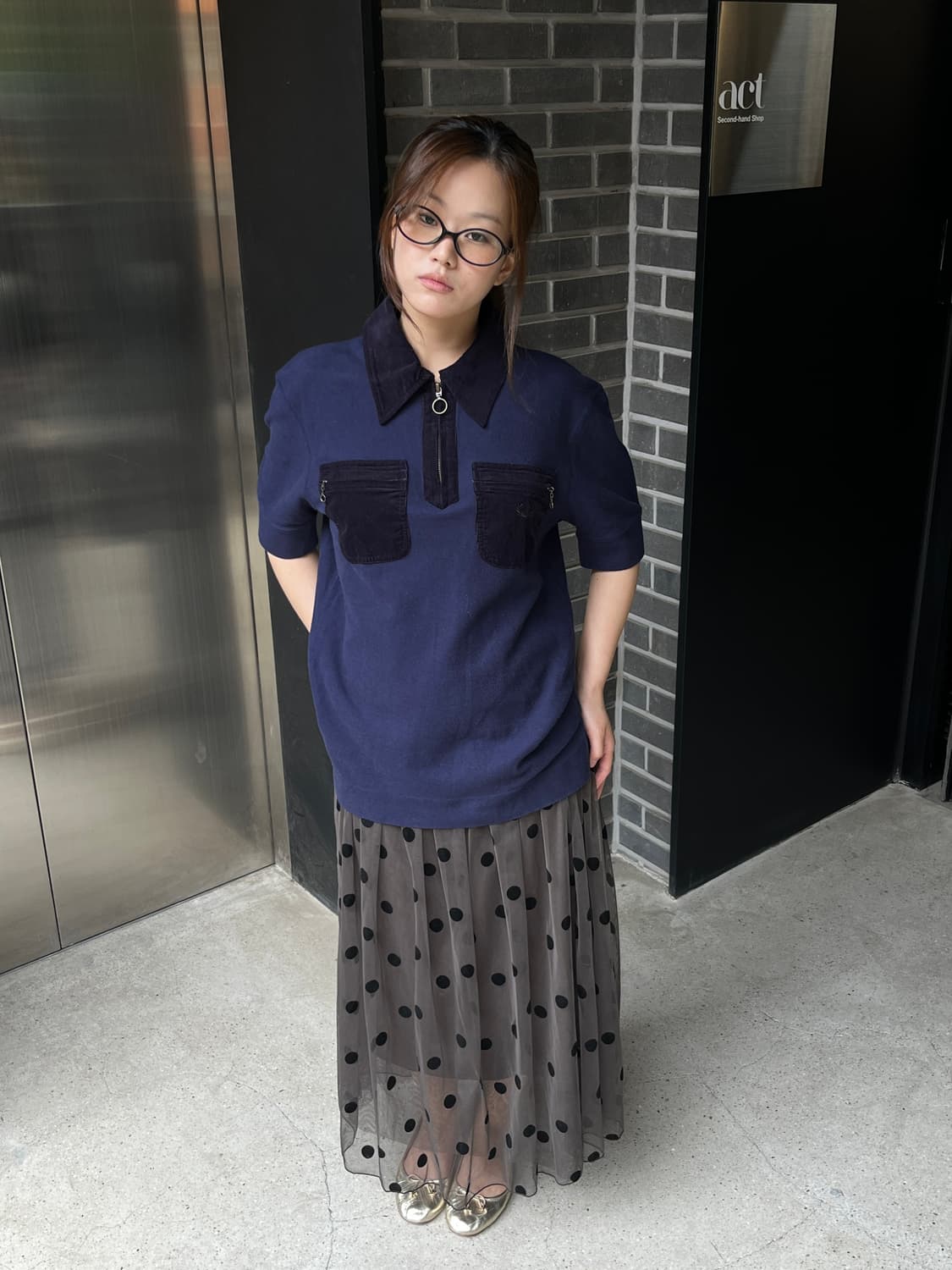 블랙 도트 튤스커트 그레이 상품이미지6