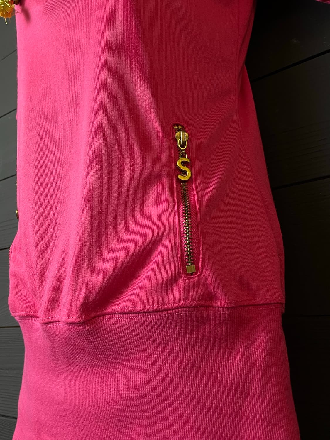 JPN 갸루 호피 레오파드 골드 로프 밧줄 핑크 후드 상품이미지3