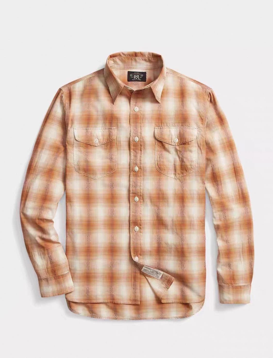 더블알엘 rrl 자수 옴브레 워크셔츠 L    상품이미지1