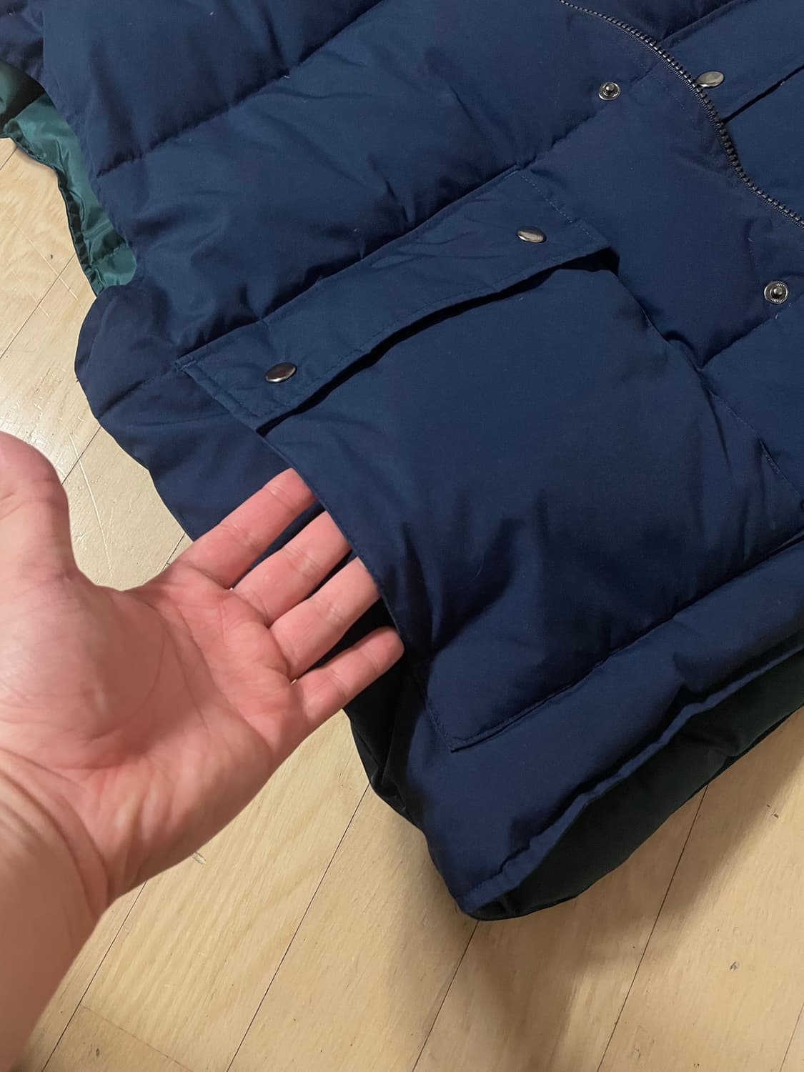 (XL) 90s 우드레이크 덕 다운 푸퍼 베스트 조끼 패딩 자켓 네이비 상품이미지6