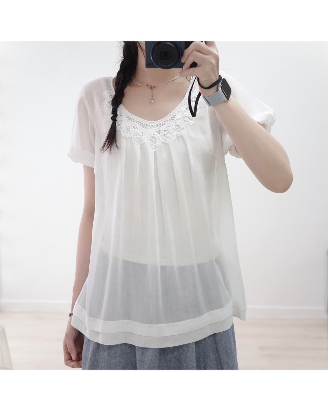 Lauture amont white blouse 상품이미지1