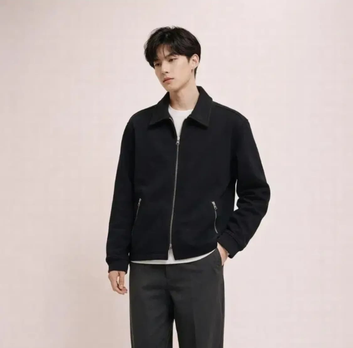 새상품) TOFFEE 토피 투웨이 스웨트 카라 집업 M 상품이미지3