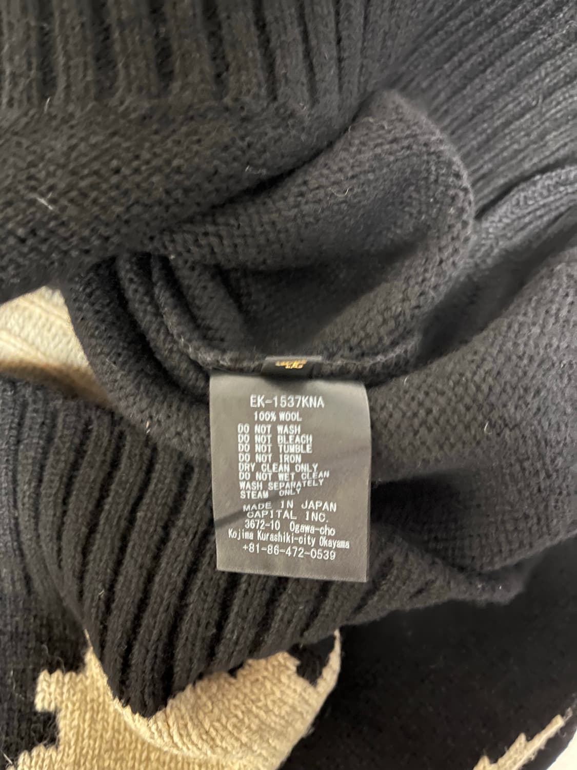 Kapital 5G Wool Bone Crewneck 블랙 3 사이즈 상품이미지3