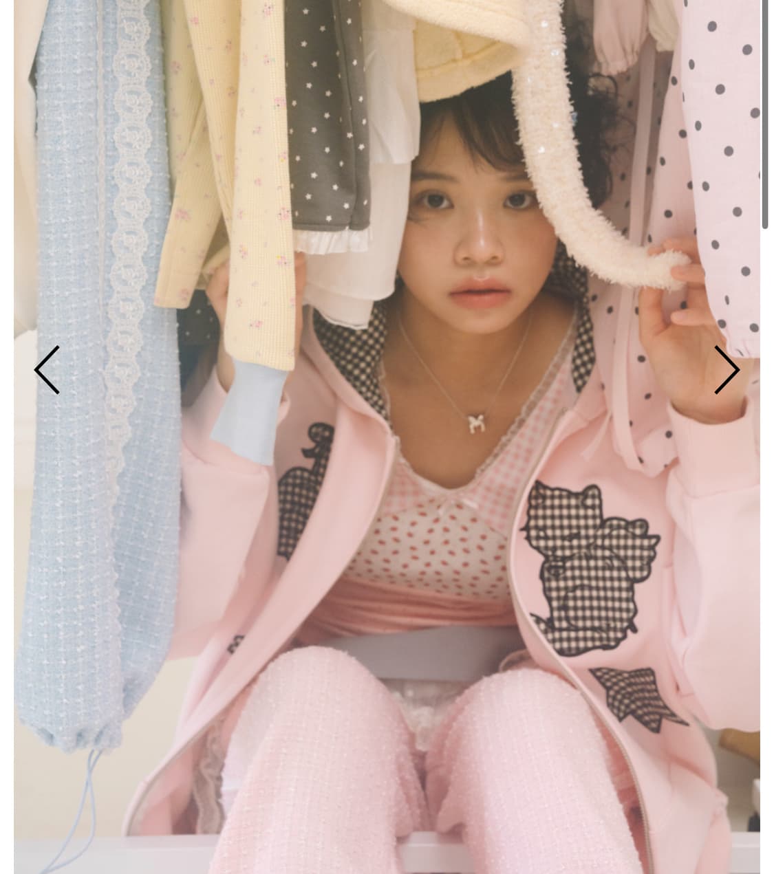 아이브 레이 착용) 샤키리 포지 레이스 탑 핑크 posy 나시 상품이미지5