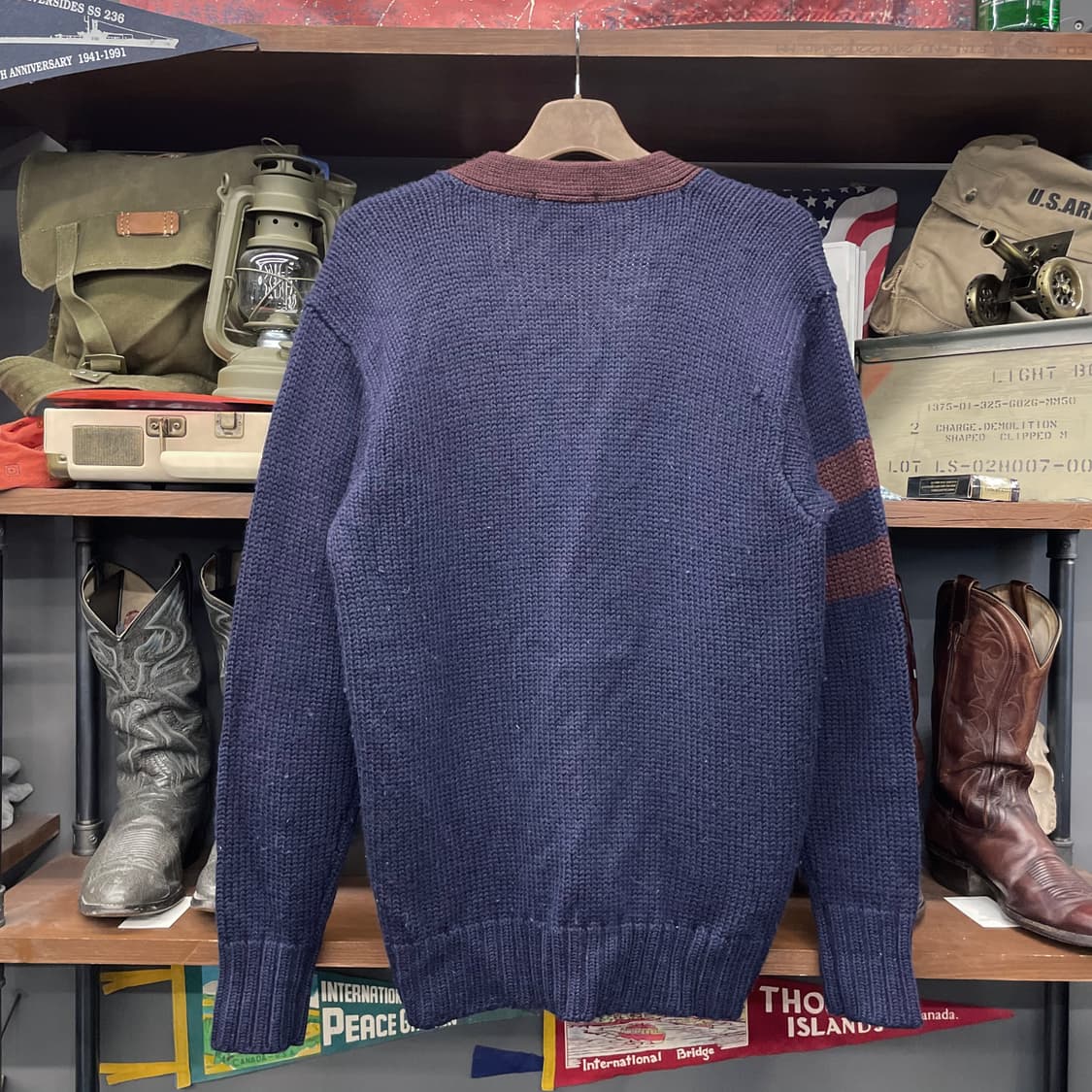 90s 폴로 랄프로렌 방패 로고 울 니트 가디건 스웨터 상품이미지2