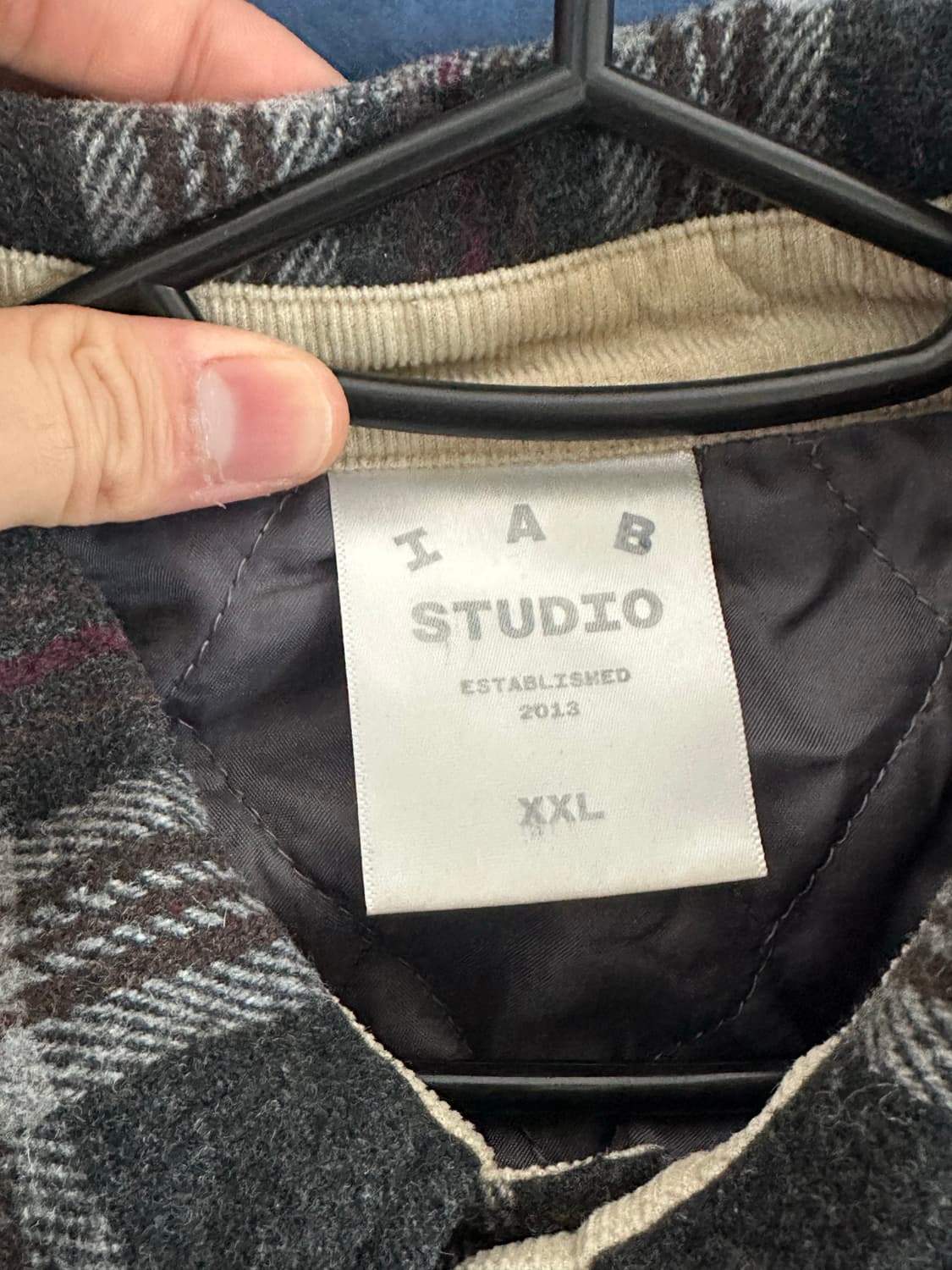 (XXL)아이앱 체크 셔츠 자켓 그레이 레드 상품이미지3