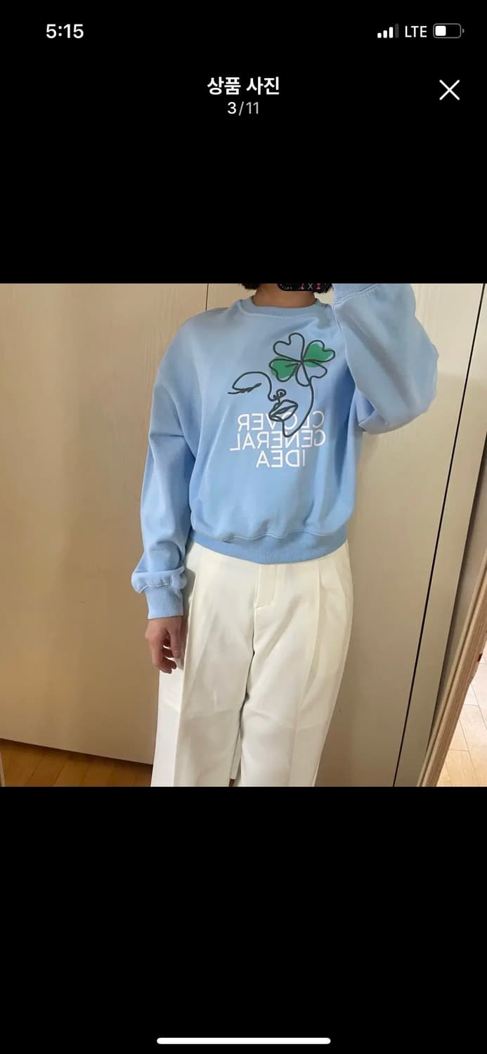 (새상품급)제너럴아이디어 스카이블루 맨투맨 상품이미지2