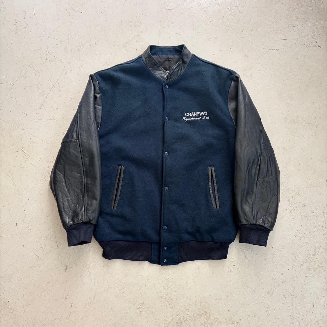 90s Canada 빈티지 울 레더 바시티 자켓 2XL 상품이미지1