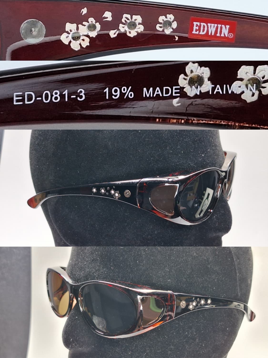 00s 일본 빈티지/대만제 꽃무늬템플 선글라스 EDWIN ED-081-3 상품이미지6