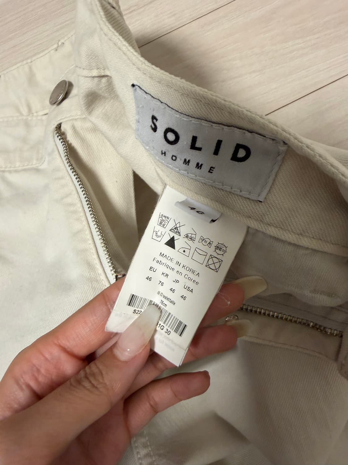 솔리드옴므 데님 팬츠 라이트그레이 46사이즈 (30사이즈) 상품이미지4