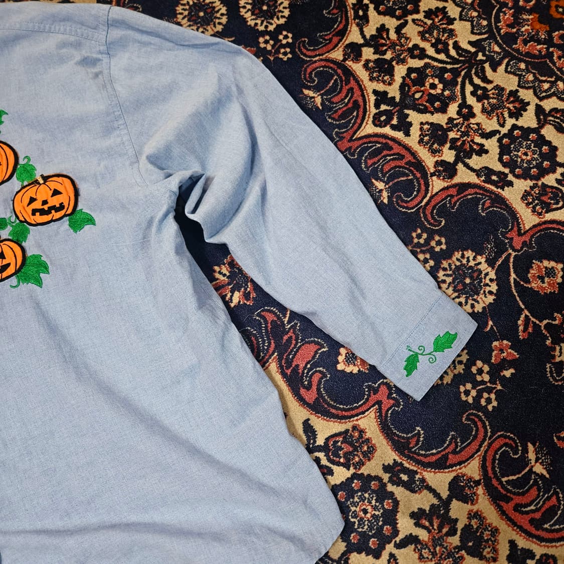 Falls Creek 90's 아메리칸 빈티지 호박 자수 셔츠 XL 상품이미지3