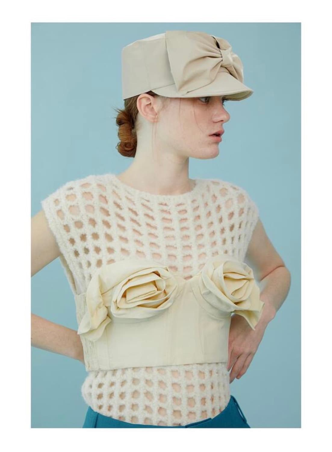 어썸니즈) BELLBOY CAP RIBBON BEIGE 상품이미지10