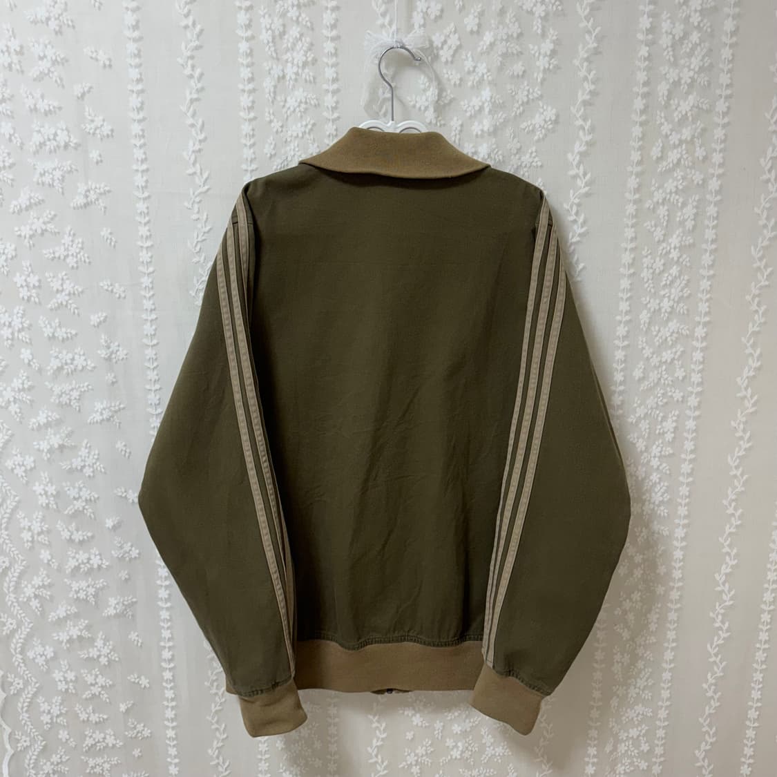 아디다스 카키 브라운 져지 L 100 트랙탑 자켓 베켄바우어 코튼 올리브 상품이미지6