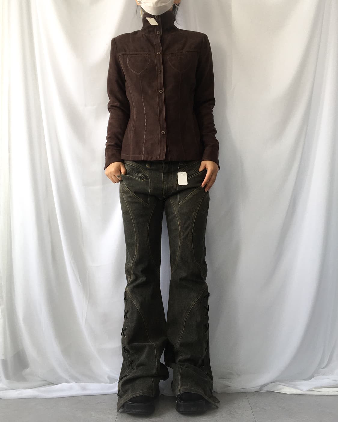 Poly suede high neck jacket 상품이미지6