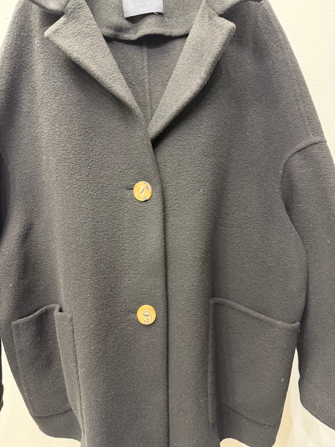 정품) SYSTEM 시스템 한섬 오버사이즈 울 캐시미어 자켓 82 상품이미지4