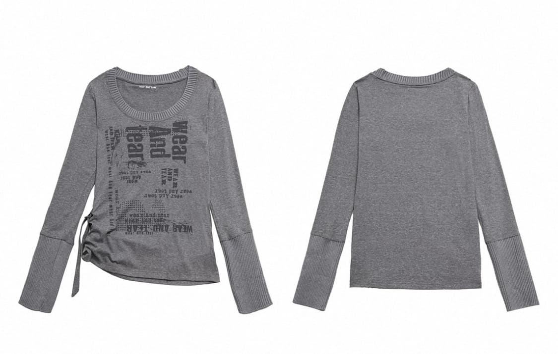 wearandtear  라운드넥 드로스트링 레트로 롱슬리브 니트티 상품이미지4