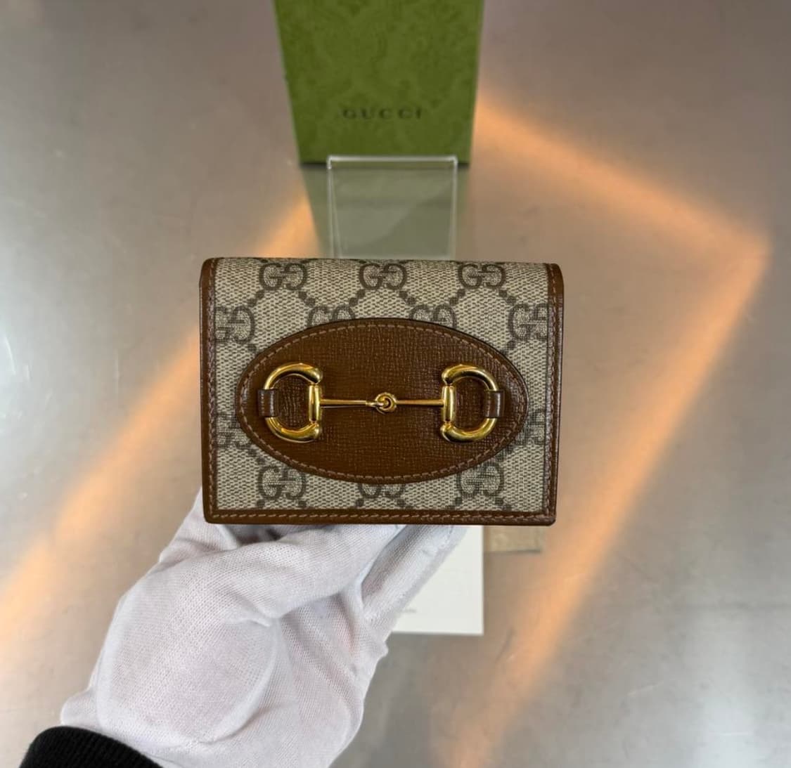 구찌 홀스빗 1955 카드케이스 반지갑 브라운 상품이미지2