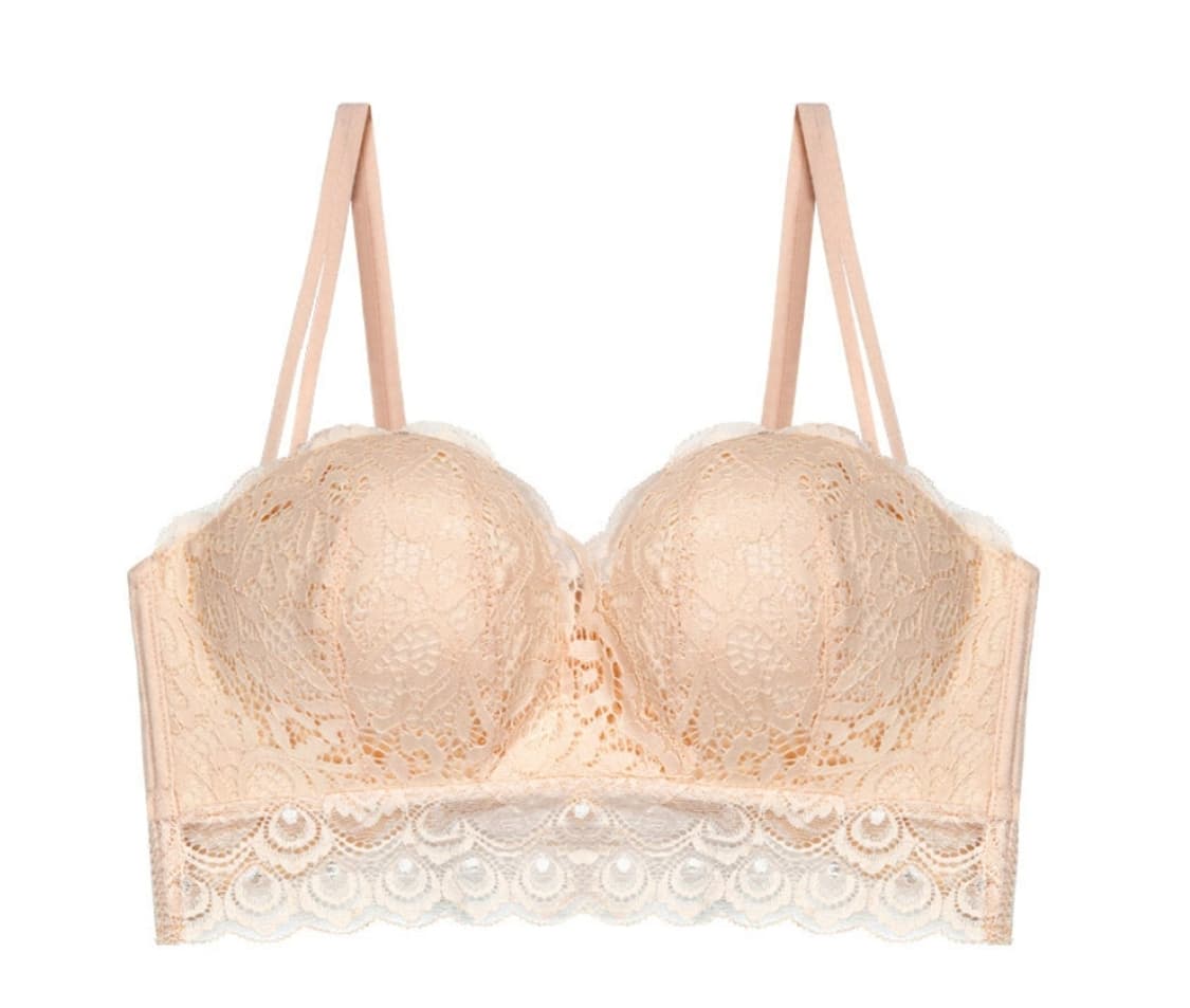 레이스 볼륨 손바닥 브라 75ab 피치/스킨 노와이어 상품이미지1