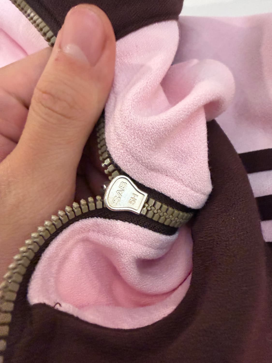 아디다스 딱붙핏 베켄바우어 핑크 브라운 트랙탑 져지 상품이미지3