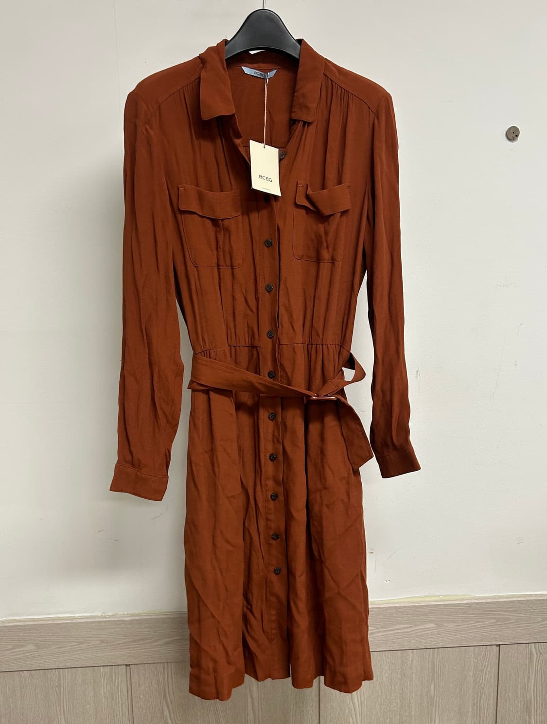 BCBG 브라운 셔츠 원피스 상품이미지2