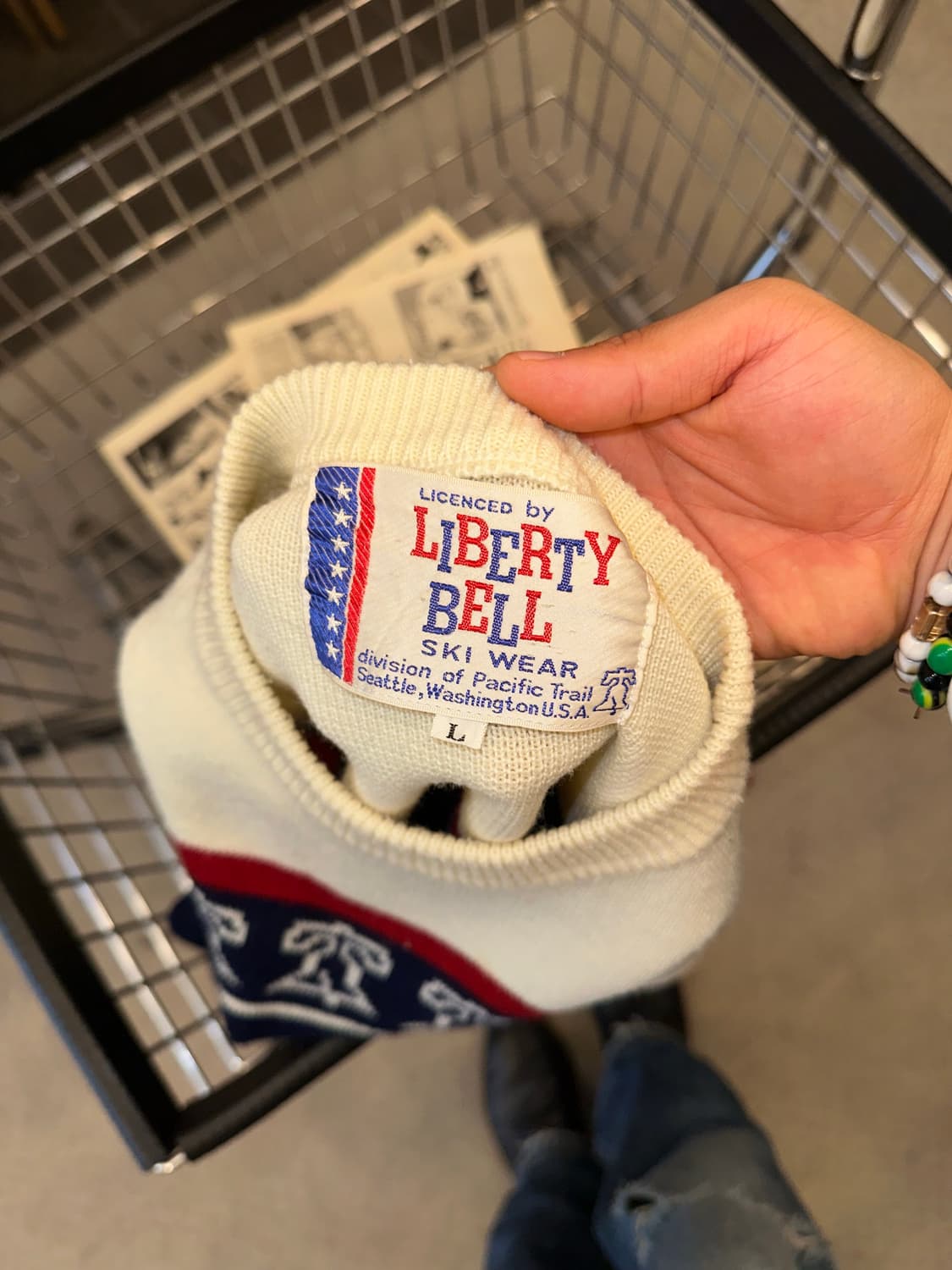 80‘s Liberty Bell ethnic pattern knit 상품이미지9