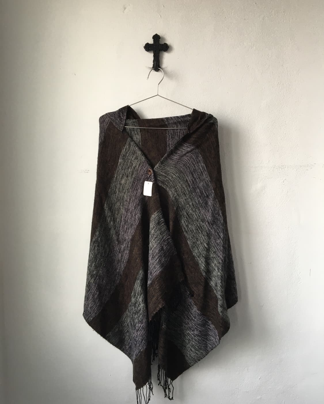 Fringe knit hood cape 상품이미지2