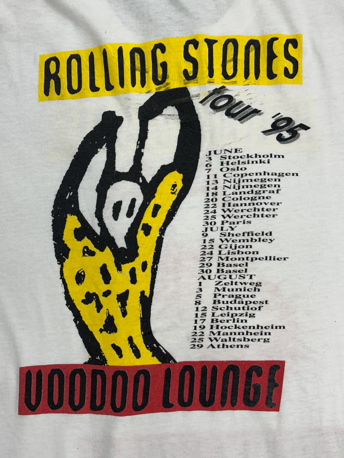 1995' 롤링스톤드 Voodoo Lounge 유럽투어 티셔츠 XL 상품이미지4