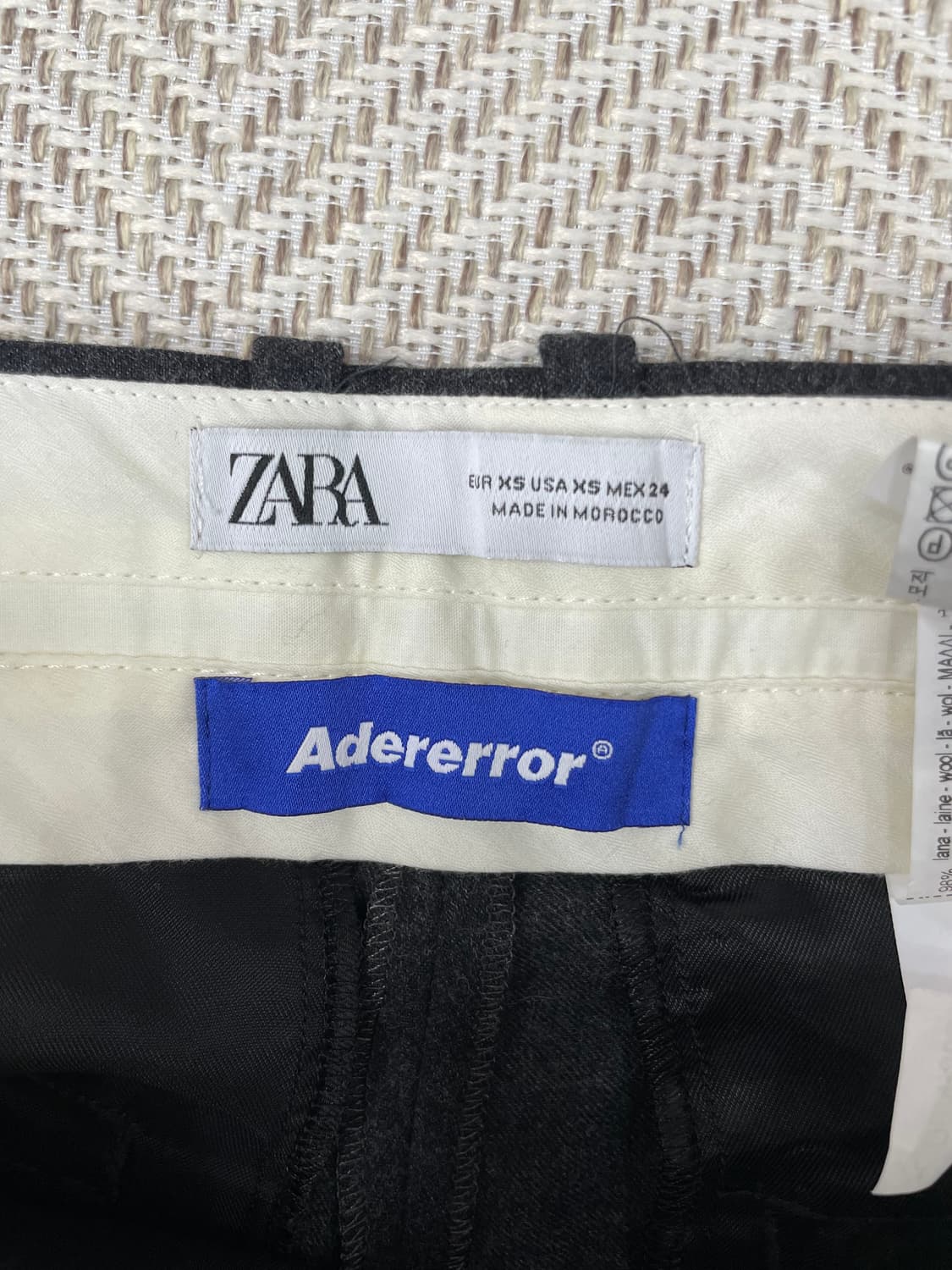 ZARA X ADERERROR 울 슬랙스 팬츠 차콜 XS 상품이미지3