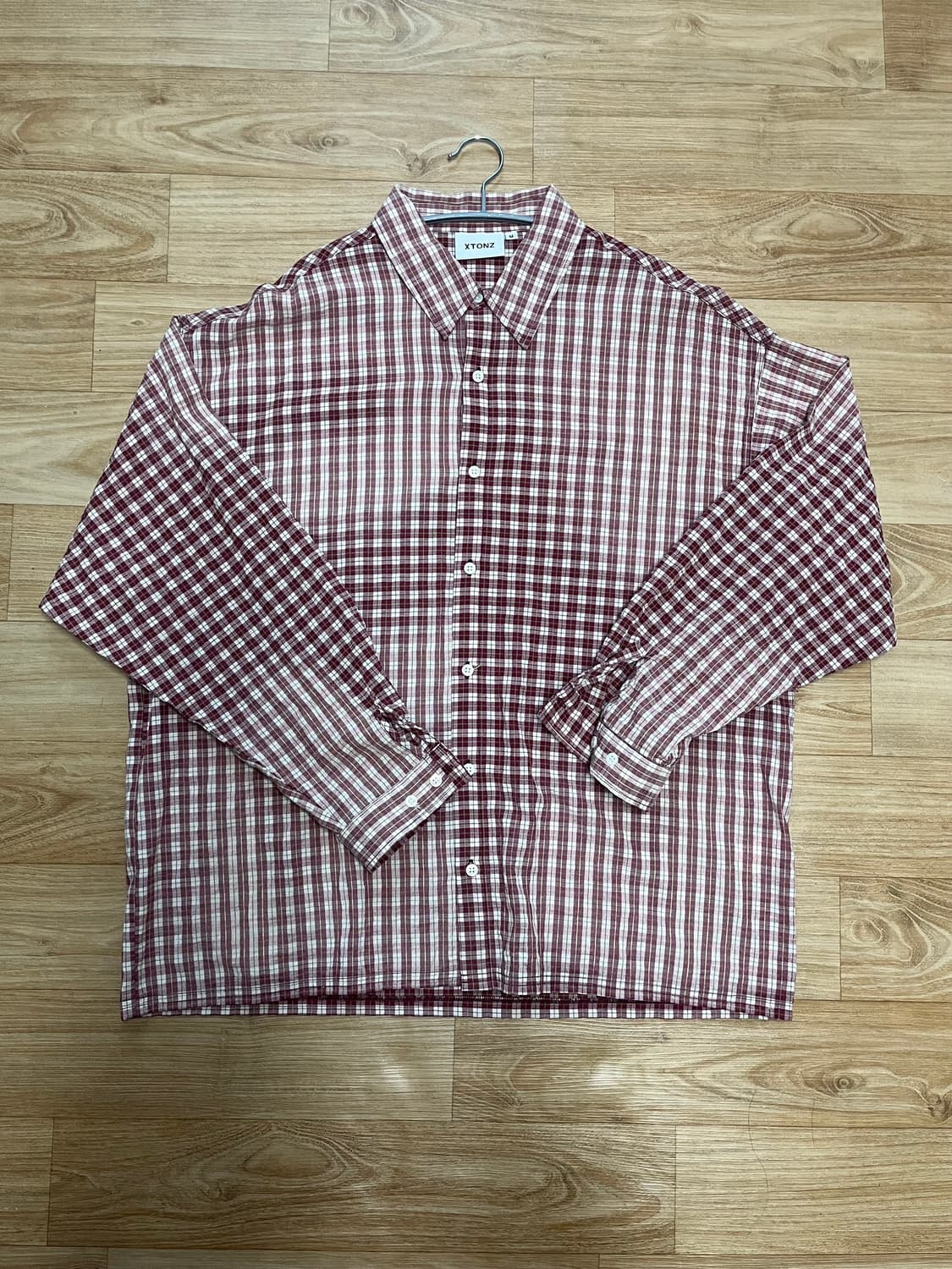 ETONZ 하브 워싱 빈티지 체크 셔츠 (RED) m 상품이미지1