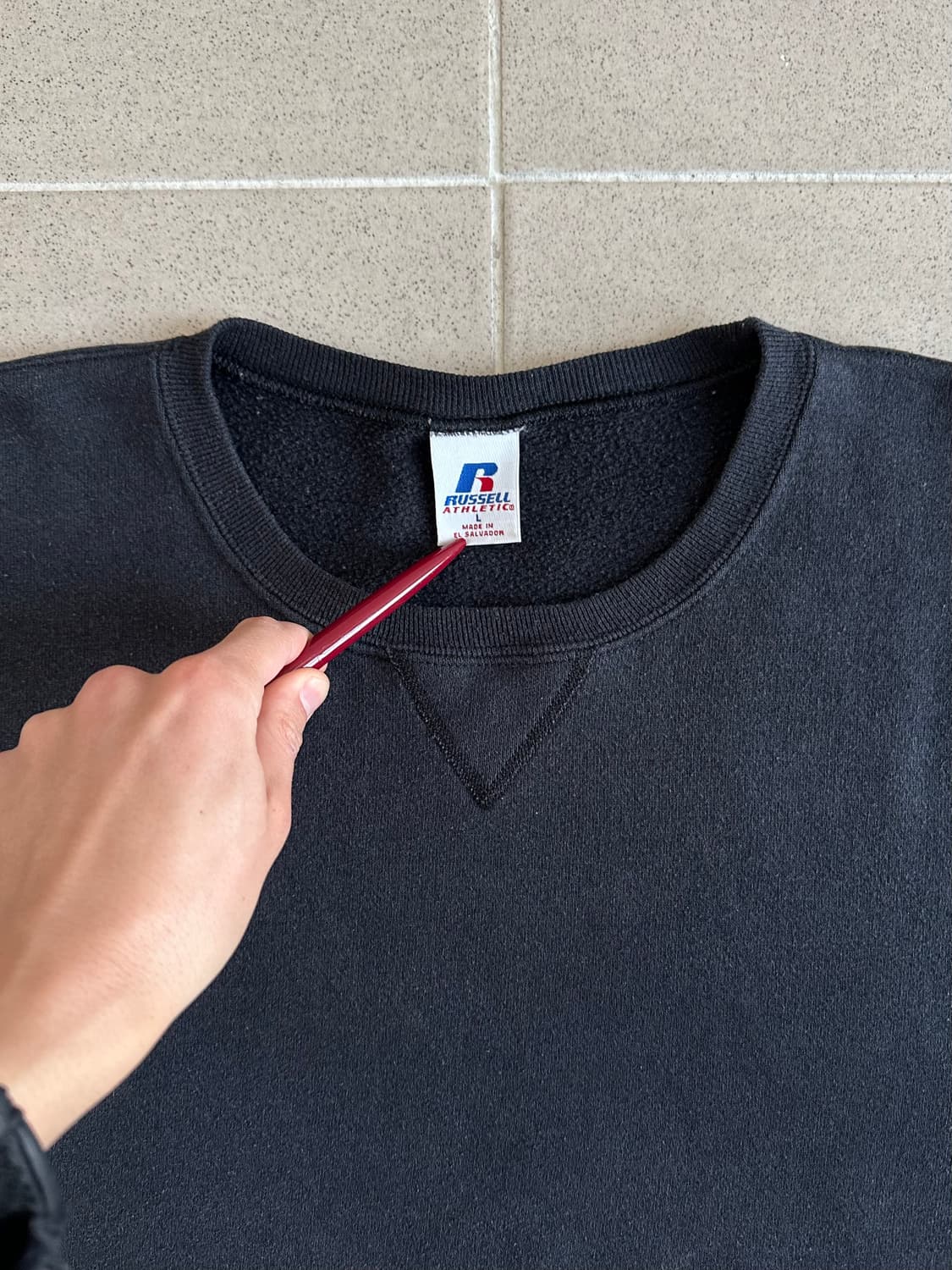 00s 빈티지 러셀 스웻셔츠 블랙 L 상품이미지6