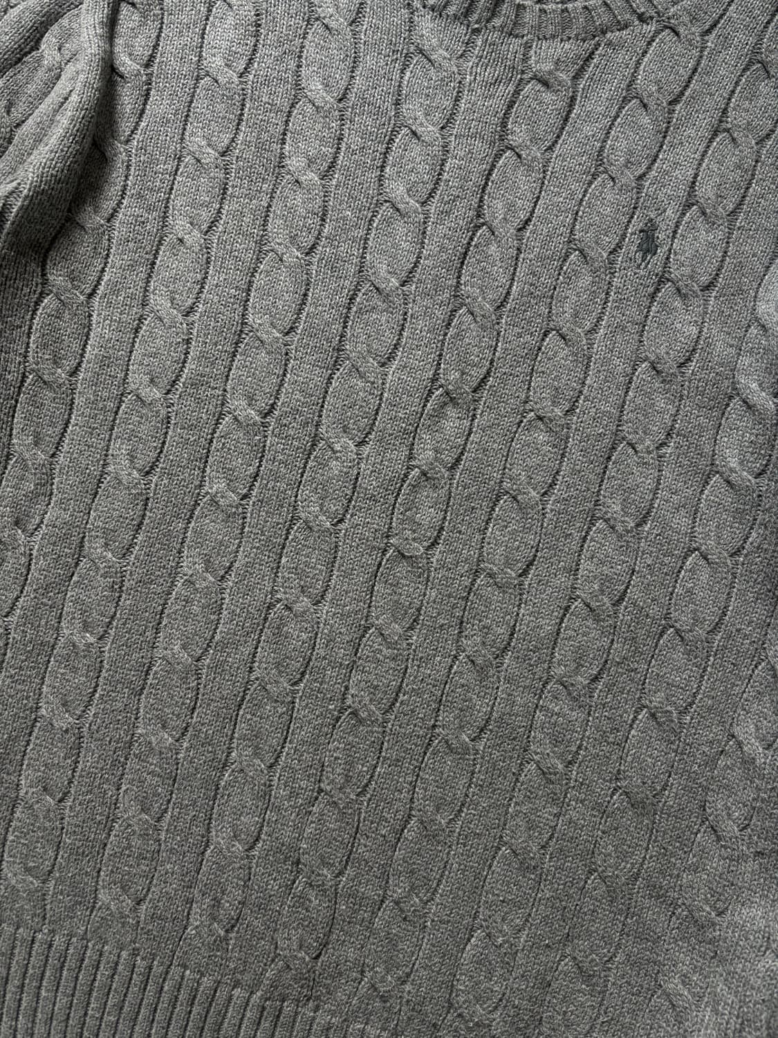 Polo 폴로 랄프로렌 그레이 컬러 케이블 라운드 니트 상품이미지5